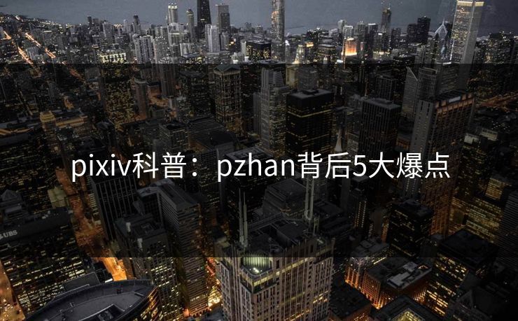 pixiv科普:pzhan背后5大爆点