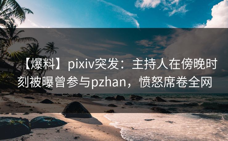【爆料】pixiv突发：主持人在傍晚时刻被曝曾参与pzhan，愤怒席卷全网