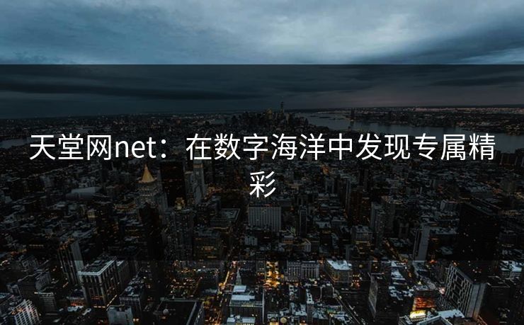 天堂网net:在数字海洋中发现专属精彩