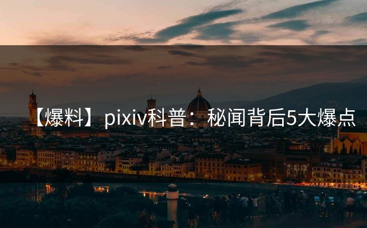 【爆料】pixiv科普：秘闻背后5大爆点